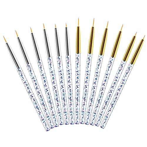 WLLHYF Eyeliner-Pinsel, feine Spitze, Make-up, Gel, Eyeliner-Pinsel, Make-up-Pinsel, Applikatoren für nasses Puder, flüssiges Gel, Eyeliner und wasseraktiviertes Eyeliner, Make-up-Werkzeug, 12 Stück WLLHYF Eyeliner-Pinsel, feine Spitze, Make-up, Gel, Eyeliner-Pinsel, Make-up-Pinsel, Applikatoren für nasses Puder, flüssiges Gel, Eyeliner und wasseraktiviertes Eyeliner, Make-up-Werkzeug, 12 Stück von WLLHYF
