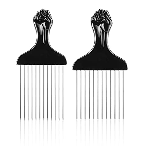 WLLHYF 2 Packs Metall Haar Kamm Haar Pick Perücke Zopf Haar Rattenschwanz Kämme Styling Kamm Haar Picks für lockiges Haar für Haarstyling Friseur Werkzeug Männer und Frauen von WLLHYF