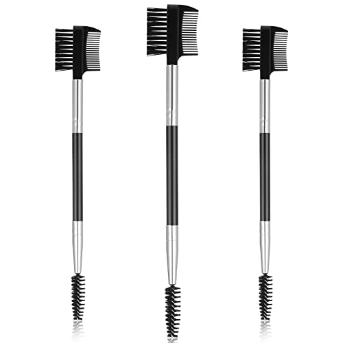 WLLHYF 3 STÜCKE Augenbrauenbürste Wimpernkamm, Tragbarer Wimperntrenner Augenbrauenbürste Doppelkamm Doppelkopf Professionelle Augen Make-up-Werkzeuge für Frauen Mädchen von WLLHYF