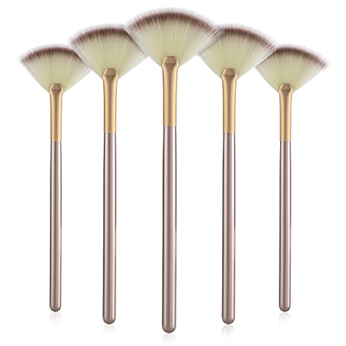 WLLHYF 5 PCS Gesichtsfächer Pinsel, Make-up Pinsel Maske schlank weich Applikator Pinsel chemische Peel Pinsel kosmetische Multi-Use-Tools für Frauen Mädchen Make-up Artist Stylist von WLLHYF