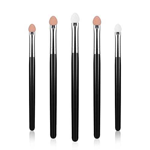 WLLHYF Make-up Pinsel Set Lidschatten Applikatoren Schwamm Lidschatten Pinsel Sets Wiederverwendbar Waschbar Professionelle Lidschatten Applikator Pinsel Set (5pcs, Schwarz) von WLLHYF