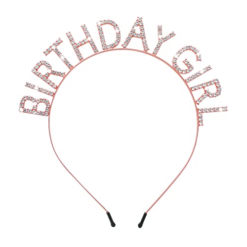 WLLHYF Geburtstagskronen Mädchen Stirnband Geburtstag Schärpe Bling Strass Haarband Prinzessin Tiara Süß Happy Birthday Zubehör für Frauen Mädchen Party Valentinstag Festival Dekorationen von WLLHYF