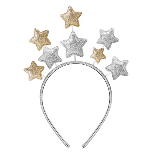 WLLHYF Glitzerstern-Stirnband Valentinstag Haarbänder für Prinzessin Glitzerband Party Haarstirnbänder Zubehör für Frauen Mädchen Kinder Erwachsene Urlaub Weihnachten Festival Geburtstagsfeier(Silber) von WLLHYF