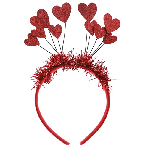 WLLHYF Pailletten Herz Stirnband Glitter Herz Haarband Weihnachten Herz Form Dekor Stirnband Rot Herz Kopf Bopper Haar Accessoires für Urlaub Hochzeit Geburtstag Party Weihnachten Geschenk (red) von WLLHYF