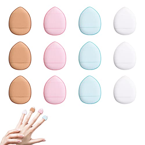 WLLHYF Puderquaste 12 Stück Dreieck Kissen Pads Gesicht Make-up Einstellung Mini Fingerschwamm Pinsel Beauty Blender für Foundation Concealer Cosmetic Tool von WLLHYF