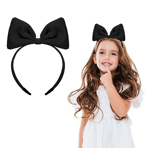 WLLHYF Schleifen-Stirnbänder Rote Schleife Haarband Modisch Süßer Haarreifen Große Kopfschmuck Haar-Accessoire für Frauen Mädchen Party Cosplay Weihnachten Halloween Geschenk (schwarz) von WLLHYF