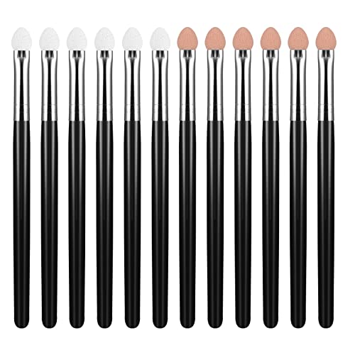 WLLHYF Schwamm Augen Make up Pinsel Set 12 Stück Professionelles Foundation Premium Synthetische Doppelseitig Lidschatten Applikator Zauberstab Schattenpinsel Applikator Werkzeug für Frauen Mädchen von WLLHYF