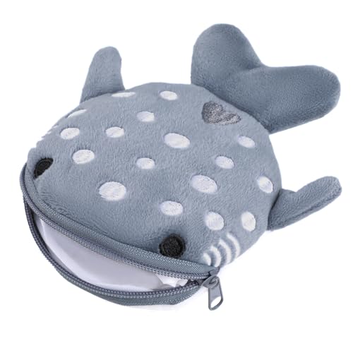 WLLHYF Shark Coin Purse Mini Cute Change Geldbörsen Kleine Cartoon Münze Pouch Lustige Reißverschluss Kosmetiktasche Kopfhörer Brieftasche Kleine Gegenstände Taschen für Frauen Shark Geldbörse (Grau) von WLLHYF