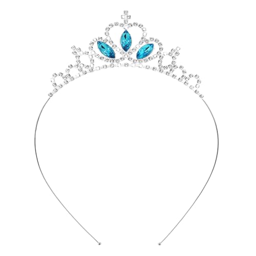 WLLHYF Silber Prinzessin Krone Kristall Schärpe Tiara Strass Stirnband Haarschmuck für Geburtstag Halloween Weihnachten Dekoration Frauen Mädchen Braut Hochzeit Haarbänder Schmuck (Blau) von WLLHYF