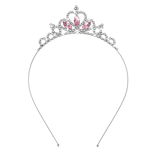 WLLHYF Silber Prinzessin Krone Kristall Schärpe Tiara Strass Stirnband Haarschmuck für Geburtstag Weihnachten Dekoration Frauen Mädchen Braut Hochzeit Haarbänder Schmuck (Rosa) von WLLHYF