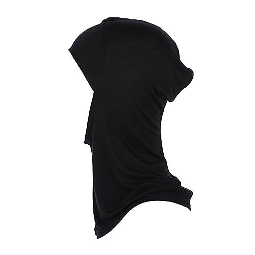 WLLHYF Solider Schal Hijab für Damen, muslimisch, weich, atmungsaktiv, dehnbar, langes Haar, Kopftuch, Unterkappe für Damen (schwarz), Schwarz, Einheitsgröße von WLLHYF