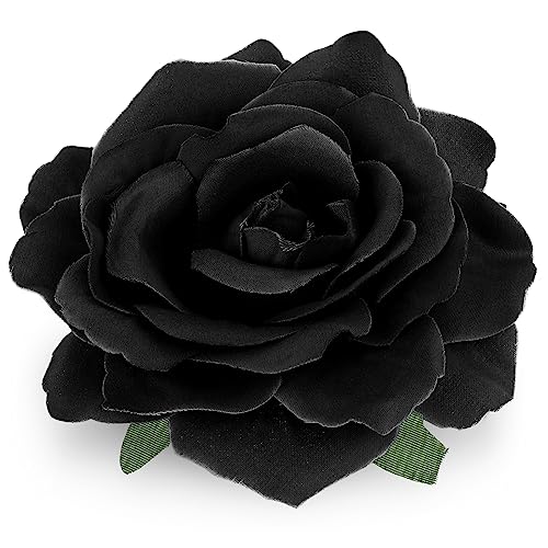 WLLHYF Schwarz Rosen Blumen Haarclip, Stoff Rose Haarblumen Clips Blume Haarnadel Kopfschmuck Blumenhüte Clip für Frau Mädchen Reise Hochzeit Abschlussball Valentinstag von WLLHYF