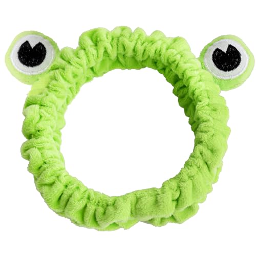 WLLHYF Süßes Frosch-Stirnband Halloween Spa-Stirnband Froschaugen-Make-up-Stirnband weich elastisch Make-up Waschen Gesicht Kopf Yoga Hautpflege lustiges Haarband für Mädchen und Frauen von WLLHYF