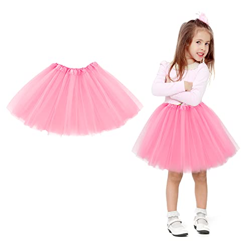 WLLHYF Tutu Rock 3-lagig Tüll Stern Ballett Tanz Röcke Kleinkind Baby Kleid Weihnachten Festliches Anzieh Kostüm Geburtstag Prinzessin Party Kostüm für Mädchen 2-7 Jahre (Weiß) (Rosa) von WLLHYF