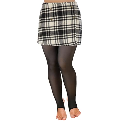 WLLHYF Wärmende Fleece Strumpfhose, Winter Thermostrumpfhosen Leggings Dicke Bequem Atmungsaktiv Hohe Taille Fuß-Leggings Dehnbare Schmale Fake-Strumpfhose für Damen und Mädchen (60–100 kg) von WLLHYF