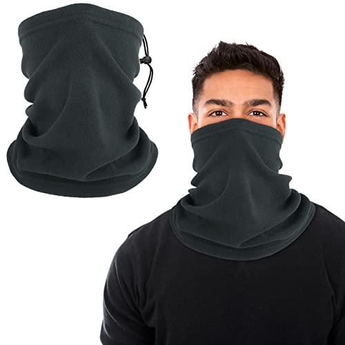 WLLHYF Winter Halswärmer Halstuch Fleece Winddicht Gesichtsmaske Schal Für Winter Outdoor Ski Snowboard Laufen Radfahren Dunkelgrau Einheitsgröße von WLLHYF