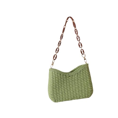 Stroh-Geldbörse für Damen, gewebte Handtasche, Sommer-Geldbörse, Bast-Tragetasche, Crossbag für Strand, Sommer, Reisen, Grün Stroh-Geldbörse für Damen, gewebte Handtasche, Sommer-Geldbörse, Bast-Tragetasche, Crossbag für Strand, Sommer, Reisen, Grün von WLLJYSJZL