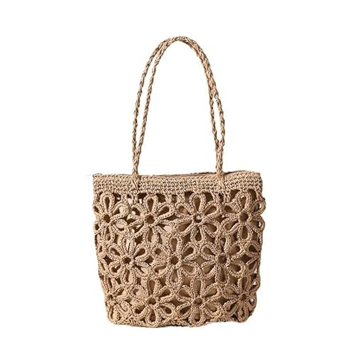 WLLJYSJZL Handgewebte Strandtasche für Damen, hohles Blumenoberteil, Geldbörse, trendige Umhängetasche, Designer-Sommerhandtaschen, Kaffee WLLJYSJZL Handgewebte Strandtasche für Damen, hohles Blumenoberteil, Geldbörse, trendige Umhängetasche, Designer-Sommerhandtaschen, Kaffee von WLLJYSJZL