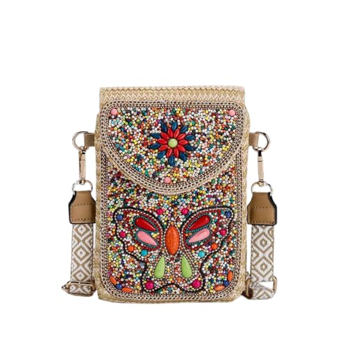 WLLJYSJZL Kleine Umhängetasche aus Stroh, gewebt, für Damen, Designer--Handytasche, Boho-Stil, Schultertasche, Geldbörse, 9 WLLJYSJZL Kleine Umhängetasche aus Stroh, gewebt, für Damen, Designer--Handytasche, Boho-Stil, Schultertasche, Geldbörse, 9 von WLLJYSJZL