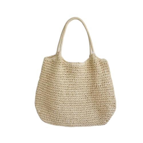 WLLJYSJZL Stroh-Strandtasche für Damen, Retro, große Kapazität, gewebte Schultertasche, Handtasche für Sommerurlaub, Beige WLLJYSJZL Stroh-Strandtasche für Damen, Retro, große Kapazität, gewebte Schultertasche, Handtasche für Sommerurlaub, Beige von WLLJYSJZL