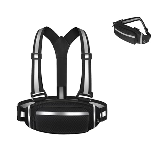 WLLSPRKK Reflektierende Weste, Laufausrüstung, Laufgürtel für Damen und Herren, leichte Gürteltasche, hohe Sichtbarkeit, verstellbare Laufrucksäcke für Nacht, Radfahren, Wandern, Joggen WLLSPRKK Reflektierende Weste, Laufausrüstung, Laufgürtel für Damen und Herren, leichte Gürteltasche, hohe Sichtbarkeit, verstellbare Laufrucksäcke für Nacht, Radfahren, Wandern, Joggen von WLLSPRKK