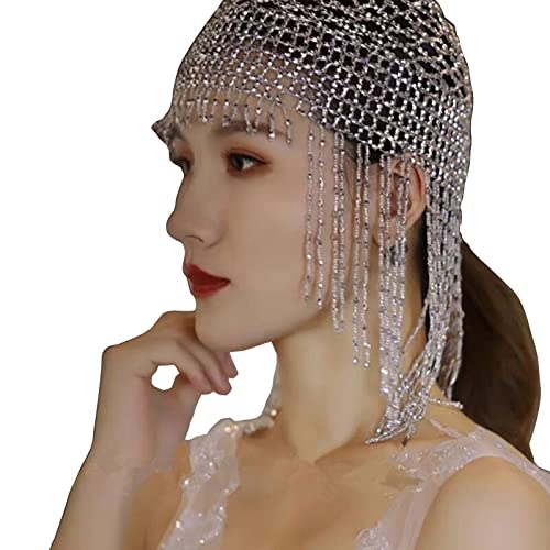 WLNEXT Perlen-Kopfschmuck für Damen, exotische Kleopatras, Kopfbedeckung, Bauchtanz, Haarschmuck für Party, Hochzeit, Silberhut WLNEXT Perlen-Kopfschmuck für Damen, exotische Kleopatras, Kopfbedeckung, Bauchtanz, Haarschmuck für Party, Hochzeit, Silberhut von WLNEXT