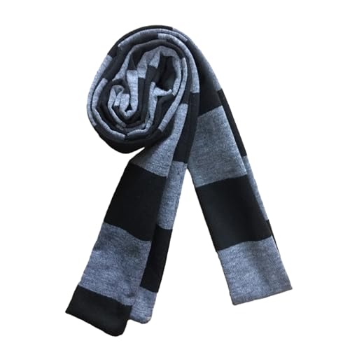 WLNEXT Trendiger Unisex Punk Regenbogen Streifen Schal Lange Skinny Schals Halstuch Vielseitig Halstuch für alle Altersgruppen Dunkelgrau von WLNEXT