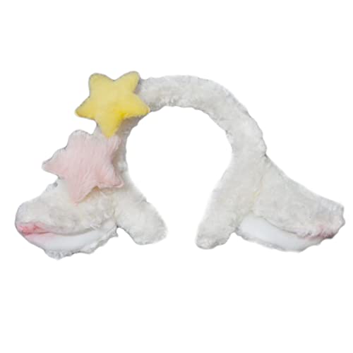 WLNEXT Weiches Lamm-Stirnband Stern Y2K-Stil Ohren Haarreifen zum Waschen Gesicht Tierhaarbänder Cartoon Kostüm Lammohren mit Sternen von WLNEXT