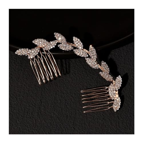 Haarschmuck Trendige handgemachte Tiara Hochzeit Haarkamm Blatt Blume Braut Haarnadeln Perle Strass Kopf Schmuck Mädchen Hochzeit Haarschmuck Kopfschmuck für Braut (Color : 23) von WLTYSM