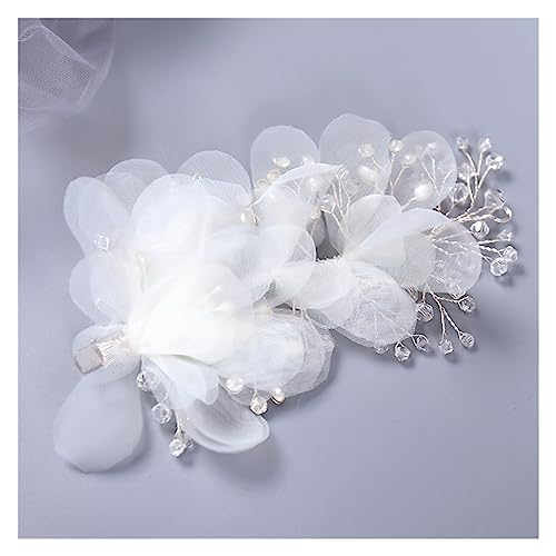 Haarschmuck Trendy Silber Farbe Kristall Blume Haar Clips Haarnadel for Frauen Braut Handamde Braut Hochzeit Haar Zubehör Schmuck Kopfschmuck Kopfschmuck für Braut von WLTYSM