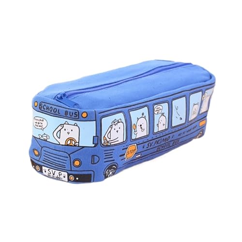 Multifunktionale Schreibwarenbox Bus niedlich Federmäppchen Leinwand Schreibwaren Box große Kapazität Federmäppchen Schule Federmäppchen for Kinder Federmäppchen Studentengeschenke FedermäPpchen(Color von WLTYSM