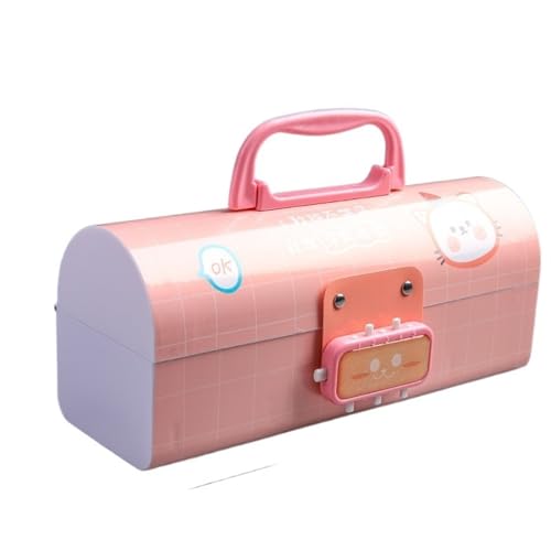 WLTYSM Multifunktionale Schreibwarenbox Creative Password Pencil Case Große Kapazität Student Pen Case Multifunktions-Briefpapier Rosa Schulbedarf FedermäPpchen(Color:G) von WLTYSM