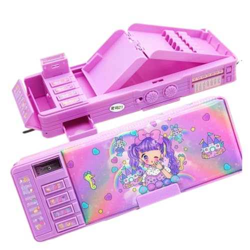 WLTYSM Multifunktionale Schreibwarenbox Federmäppchen Passwort Multifunktionsmaterial Escolar Cute Box Schreibwaren Schulbedarf Federmäppchen FedermäPpchen(Color:Pencil Case-03) von WLTYSM