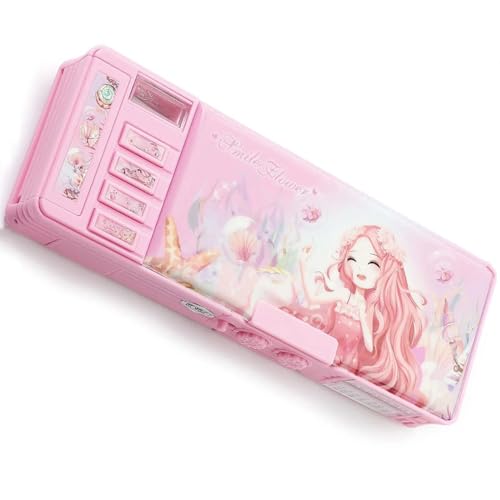 WLTYSM Multifunktionale Schreibwarenbox Mädchen-Code-Briefkasten for Schüler, Stiftebox aus Kunststoff, große Kapazität, leichte Schreibwarenbox for Mädchen FedermäPpchen(Color:C) von WLTYSM