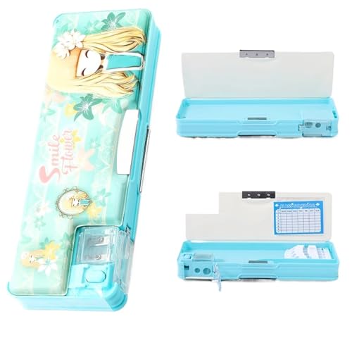 WLTYSM Multifunktionale Schreibwarenbox Mädchen-Code-Briefkasten for Schüler, Stiftebox aus Kunststoff, große Kapazität, leichte Schreibwarenbox for Mädchen FedermäPpchen(Color:E) von WLTYSM