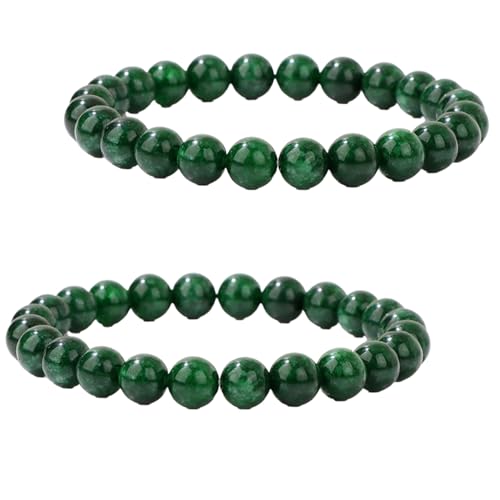 2 Stück Perlenarmband Damen Herren,Armband Heilsteine,Armband Echte Steine,Handmade Echte Naturstein,Kristalle Schmuck,Elastisch Armbänder,Naturkristall,Ersatzperlen,Perlenarmbänder,Energiearmband von WLVinson