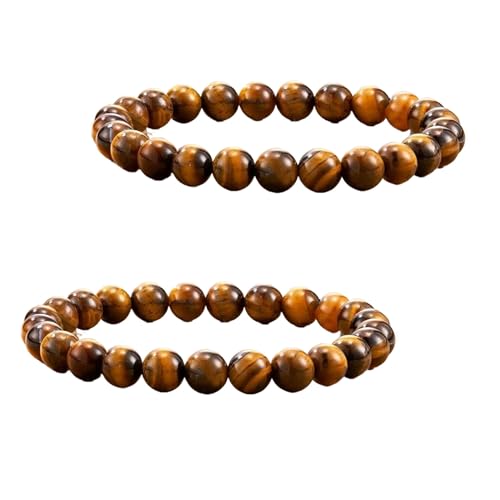 2 Stück Perlenarmband Damen Herren,Armband Heilsteine,Armband Echte Steine,Handmade Echte Naturstein,Kristalle Schmuck,Elastisch Armbänder,Naturkristall,Ersatzperlen,Perlenarmbänder,Energiearmband von WLVinson