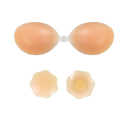 2 Stück Klebe Bh für Kleine Brüste,Sticky Bra Push Up,Bh Rückenfrei,Klebe Bhs,Boob Tape,Silikon Einlagen,Silikonbrüste,Klebebh Große Brust,Trägerloser Mit 1 Paar Nippelpads,Alle Rückenfreie Kleidung von WLVinson