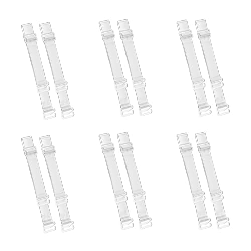 6 Paar BH-Träger,Bh mit Durchsichtigen Trägern,Bh Träger Rutschen,Bh Träger Transparent Abnehmbare,Damen Unterwäsche Durchsichtig Multi-Size,Halter Clip für Das Lauftraining von Frauen Klettertraining von WLVinson