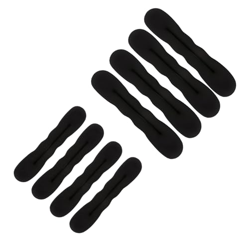 8 Stück Haarknotenmacher Hair Bun Maker Duttkissen Dutt Hilfe Hair Bun Roller Maker Haarknotenmacher Haar frisierhilfe für Mädchen Damen Kinder Ballet und Frauen Schwarz 4 Groß 4 Klein von WLVinson