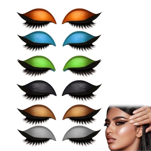 Lazy Eye Shadow Eyelash Patch, Eye Shadow Eyelashes Make-Up Stickers, 3/8 Pair Eyeshadow Eyelashes Makeup Stickers, 2-In-1 Reusable Eye Makeup Sticker, Lazy Makeups Tool For All Eyeshapes (8 Paar) von WLWWCX