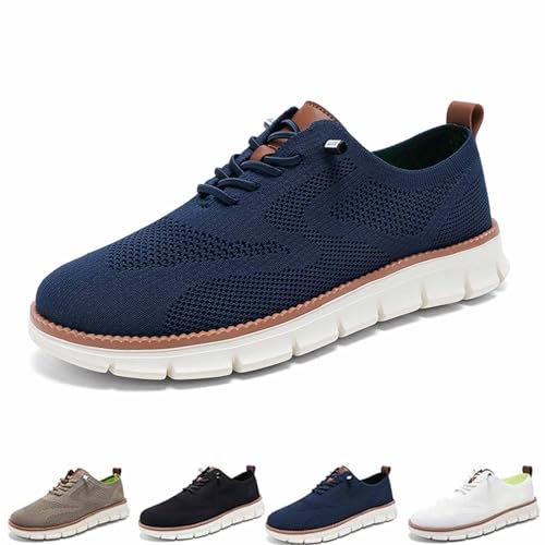 Mens Wearbreeze Shoes, Men's Oxfords Business Walking Tennis Shoes Mesh Dress Sneakers, Mesh Dress Sneakers Men (8,Bleu) von WLWWCX