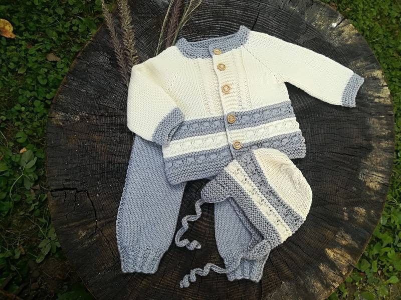 Baby Set Aus Merinowolle Jacke, Hose & Mütze von WLoveCreated