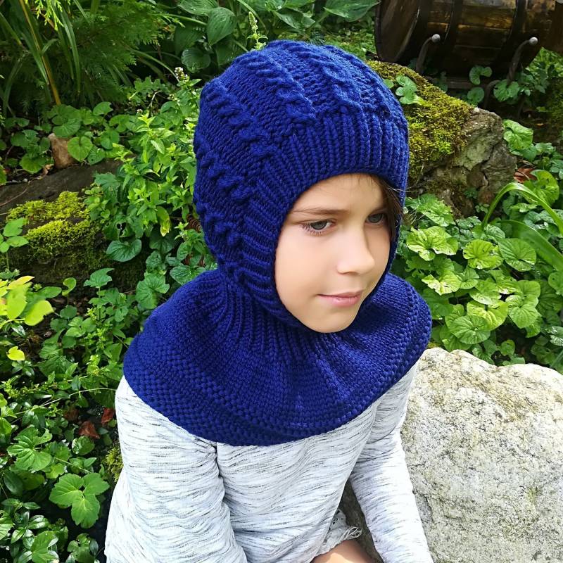 Blaue Merinowolle Balaclava Kinder Kapuzenpullover, Halswärmer, Baby/Kleinkind/Kinder/Erwachsene Balaclava, Blauer Helm von WLoveCreated