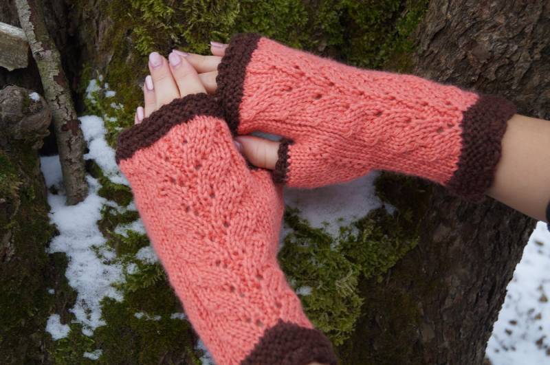 Fingerlose Handschuhe Aus Merinowolle Hand - & Armstulpen Gestrickt von WLoveCreated