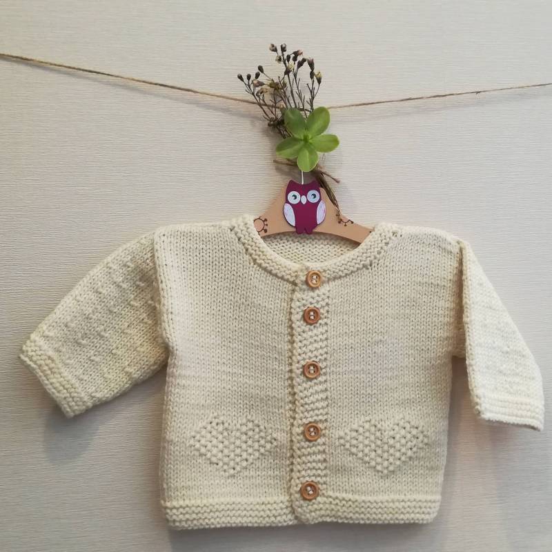 Gestrickte Jacke Aus Merino. Neugeborenen Strickjacke.weiße Jacke.handgestrickte Pullover.kleine Strickjacke.mädchen/Jungen Strickjacke.merino von WLoveCreated