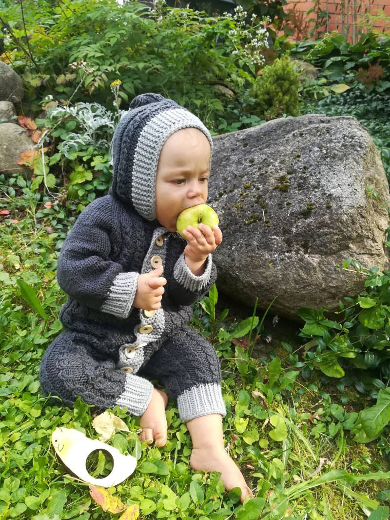 Handgestrickte Baby Latzhose Strampler Aus Merinowolle Oder Baumwolle Stricken von WLoveCreated