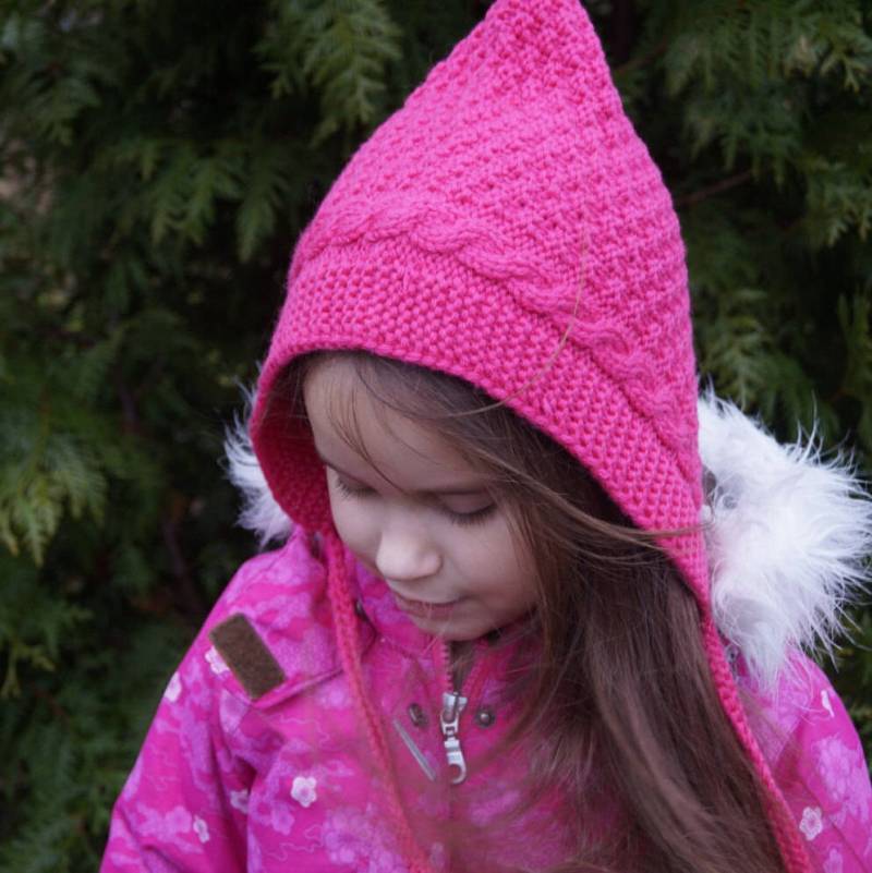 Handgestrickte Pixie Mütze in Rosa Aus Merinowolle - 7+ Jahre von WLoveCreated