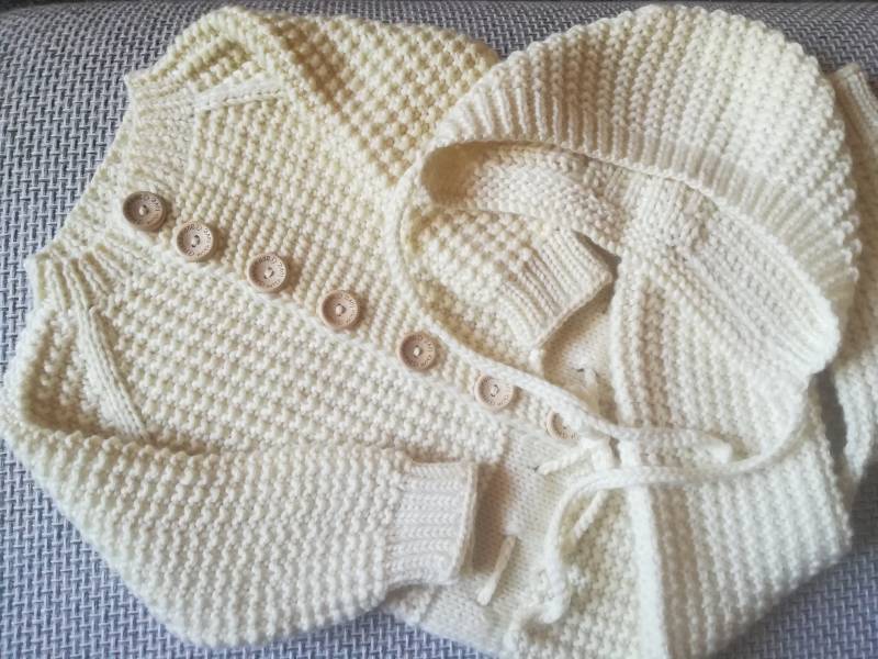 Handgestrickter Baby Strampler Aus Merino Wolle Neugeborenen Outfit Set von WLoveCreated