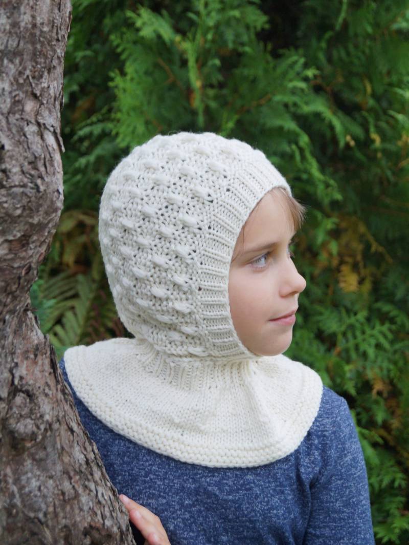 Merino Wolle Kinder Balaclava Weißer Kapuzen Mütze Halswärmer von WLoveCreated